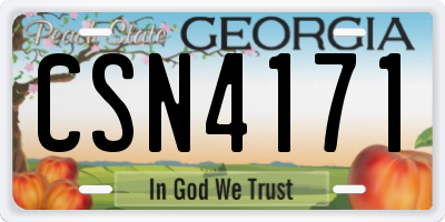 GA license plate CSN4171