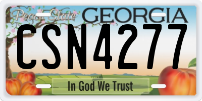 GA license plate CSN4277