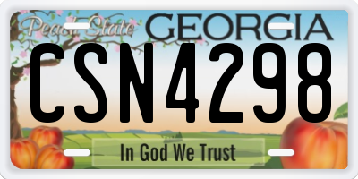 GA license plate CSN4298