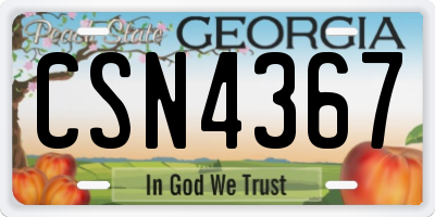 GA license plate CSN4367