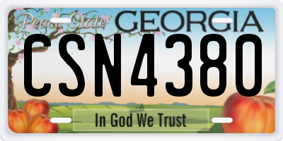 GA license plate CSN4380