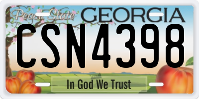GA license plate CSN4398