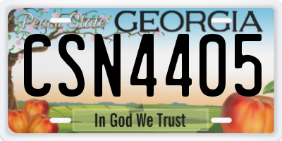 GA license plate CSN4405
