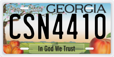 GA license plate CSN4410