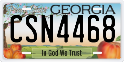 GA license plate CSN4468