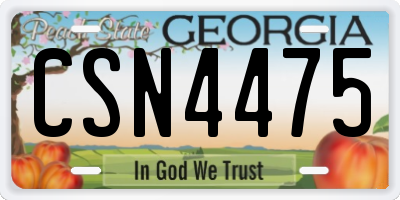 GA license plate CSN4475