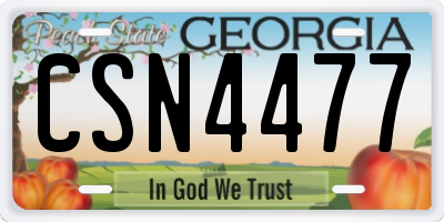 GA license plate CSN4477