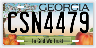 GA license plate CSN4479