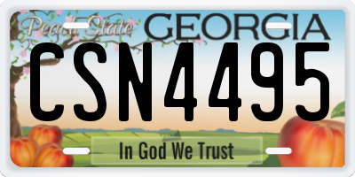 GA license plate CSN4495