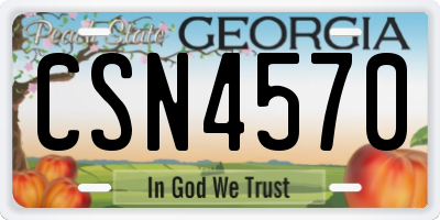 GA license plate CSN4570