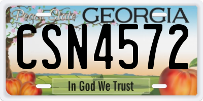 GA license plate CSN4572