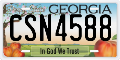 GA license plate CSN4588