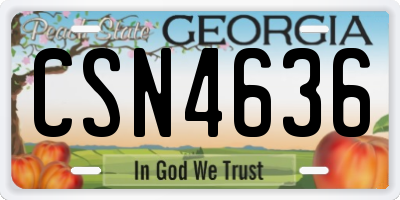 GA license plate CSN4636