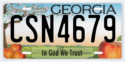 GA license plate CSN4679