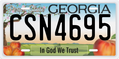 GA license plate CSN4695