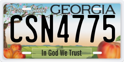 GA license plate CSN4775
