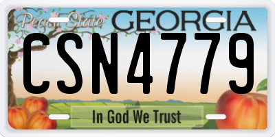 GA license plate CSN4779