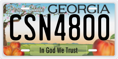 GA license plate CSN4800