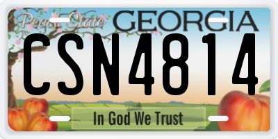 GA license plate CSN4814