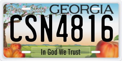 GA license plate CSN4816