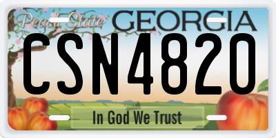 GA license plate CSN4820