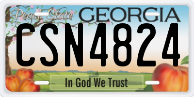 GA license plate CSN4824