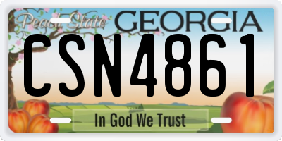 GA license plate CSN4861