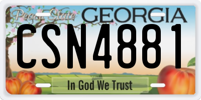 GA license plate CSN4881