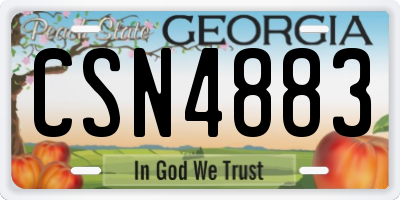GA license plate CSN4883