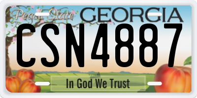 GA license plate CSN4887