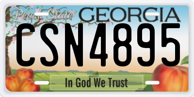 GA license plate CSN4895