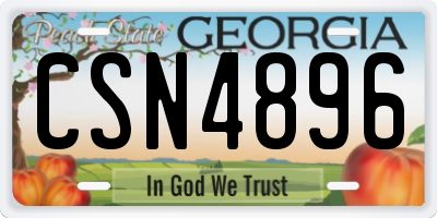 GA license plate CSN4896