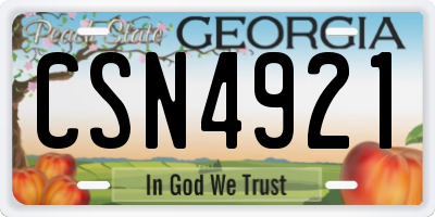 GA license plate CSN4921