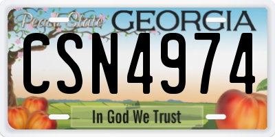 GA license plate CSN4974