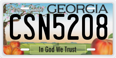 GA license plate CSN5208