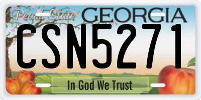 GA license plate CSN5271