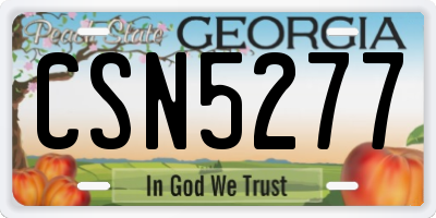 GA license plate CSN5277
