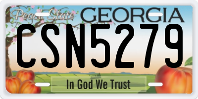 GA license plate CSN5279