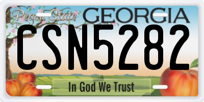 GA license plate CSN5282