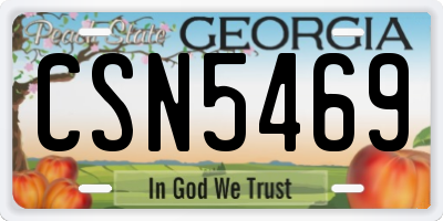 GA license plate CSN5469