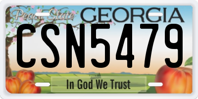 GA license plate CSN5479
