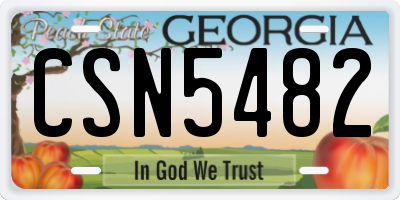 GA license plate CSN5482