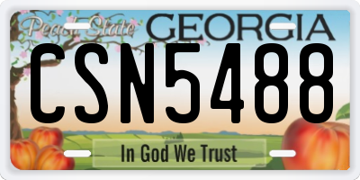 GA license plate CSN5488
