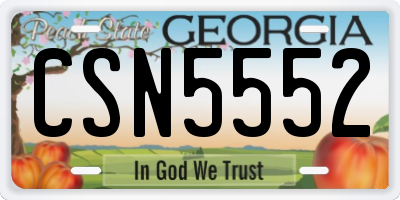 GA license plate CSN5552