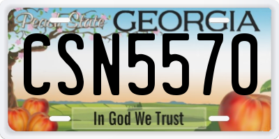 GA license plate CSN5570