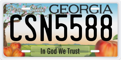 GA license plate CSN5588