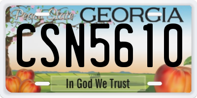 GA license plate CSN5610
