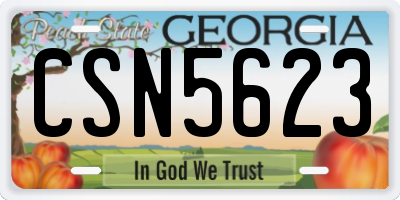 GA license plate CSN5623