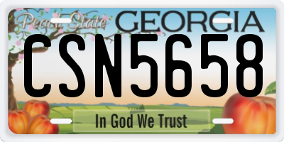 GA license plate CSN5658
