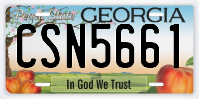 GA license plate CSN5661